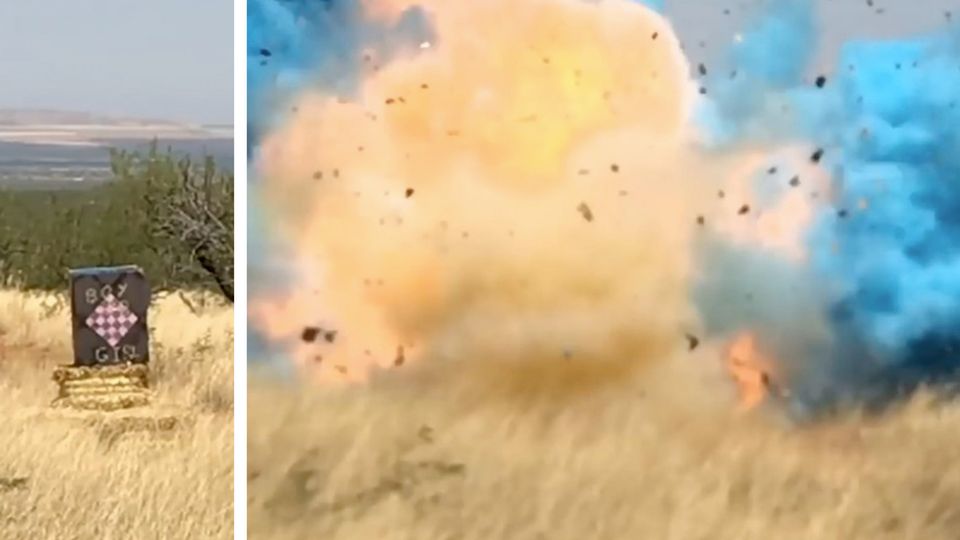 Gewaltige Explosion in blau: Junge oder ein Mädchen? Mann will es allen zeigen – und verwüstet einen ganzen Landstrich