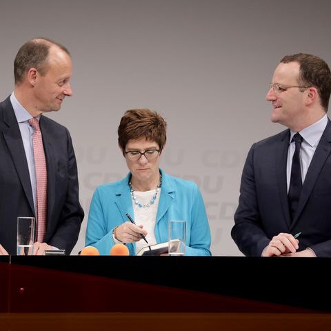 Friedrich Merz, Annegret Kramp-Karrenbauer und Jens Spahn