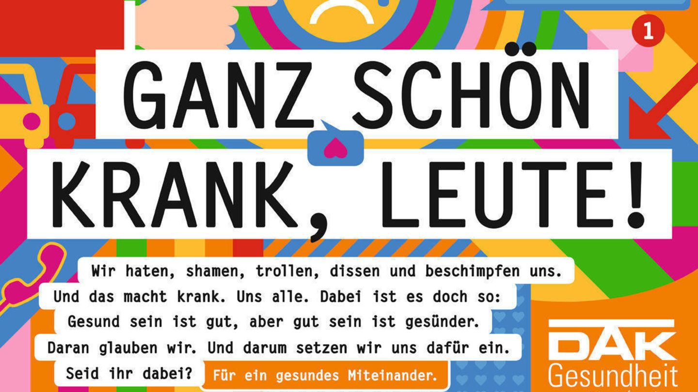 Eines der Plakatmotive der DAK, die derzeit in vielen Städten hängen