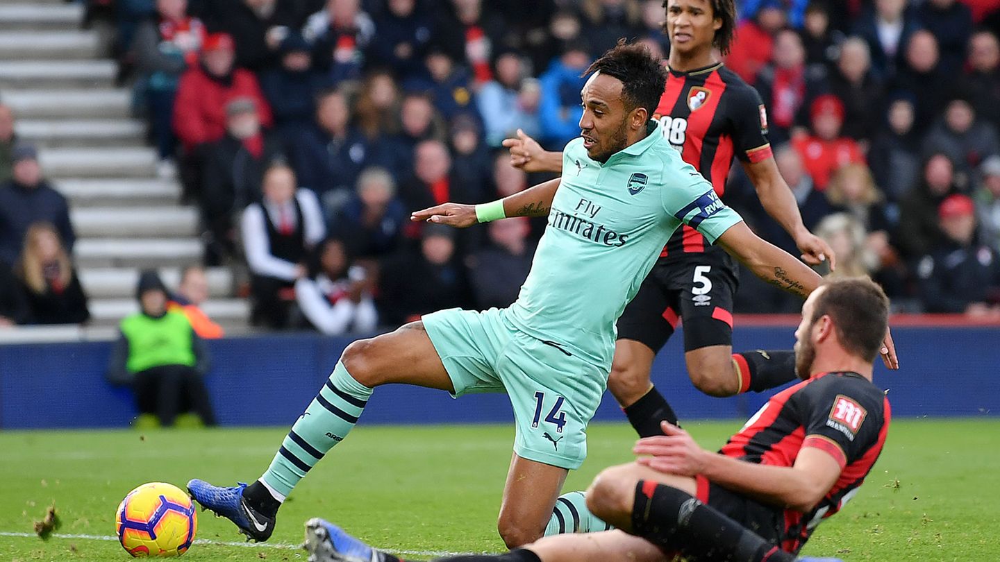 Aubameyang, hier im Spiel gegen den AFC Bournemouth, ist im Moment höchst effizient: Seine letzten zehn Schüsse auf das Tor waren erfolgreich.