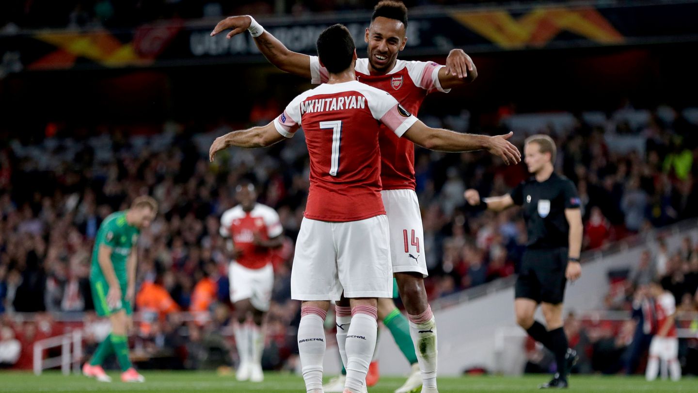 Zwei Ex-Dortmunder unter sich: Aubameyang und Henrikh Mkhitaryan