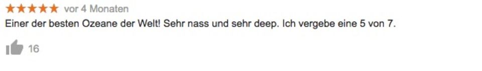 Google-Bewertung für den Pazifischen Ozean Google-Bewertung für den Pazifischen Ozean