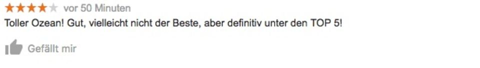 Google-Bewertung für den Pazifischen Ozean
