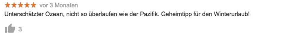 Google-Bewertung zum Arktischen Ozean