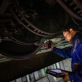 Laservermessung der Zugräder eines ICE