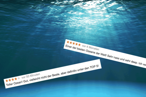 Ozean-Bewertungen auf Google, Hintergrund Ozean