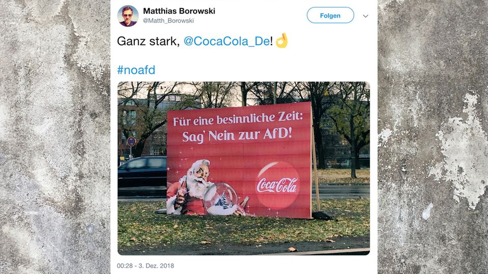 Aufregung um Fälschung: AfD ärgert sich über Fake-Werbeplakat – und über Coca-Cola