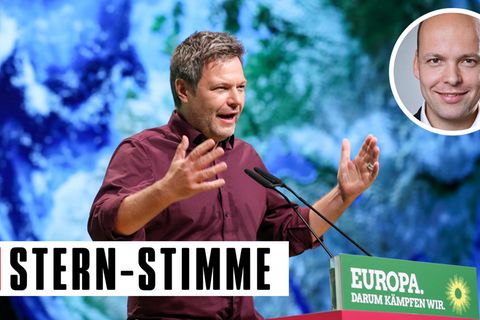 Robert Habeck, Bundesvorsitzender der Grünen, beim Parteitag in Leipzig