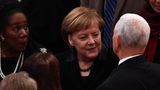 Trauerfeier Bush - Angela Merkel unter den Trauergästen