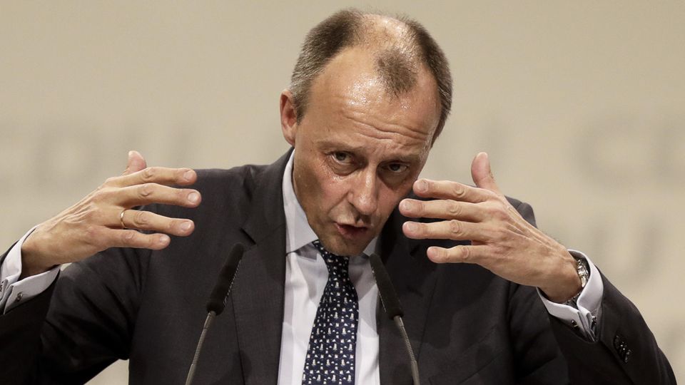 Friedrich Merz bei seiner Bewerberrede auf dem CDU-Parteitag am Freitag in Hamburg. Er kam bei der Stichwahl auf 48,2 Prozent der Stimmen.