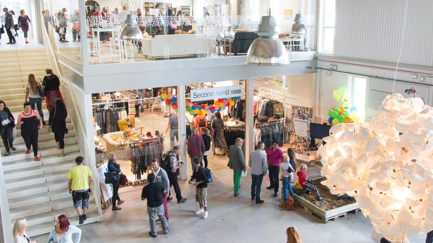 Der Eingangsbereich der ReTuna Återbruksgalleria