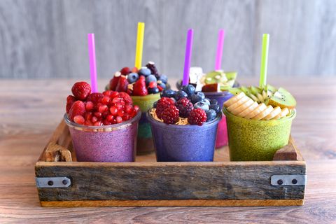 Chia-Smoothies könnten ohne Zucker auch schmecken. Die Süße kommt mit der Frucht.