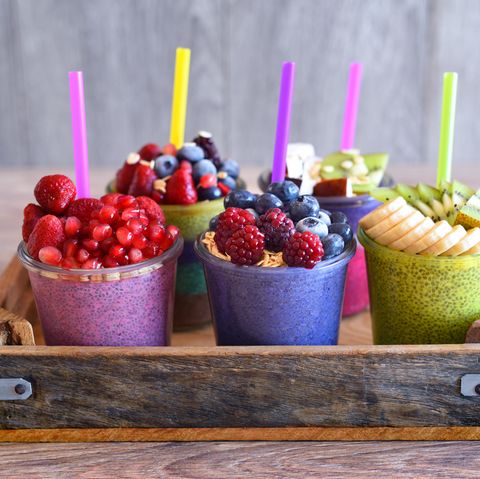 Chia-Smoothies könnten ohne Zucker auch schmecken. Die Süße kommt mit der Frucht.