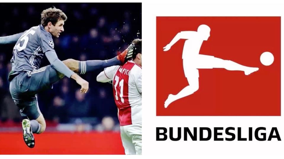 Müller trifft seinen Gegenspieler am Kopf