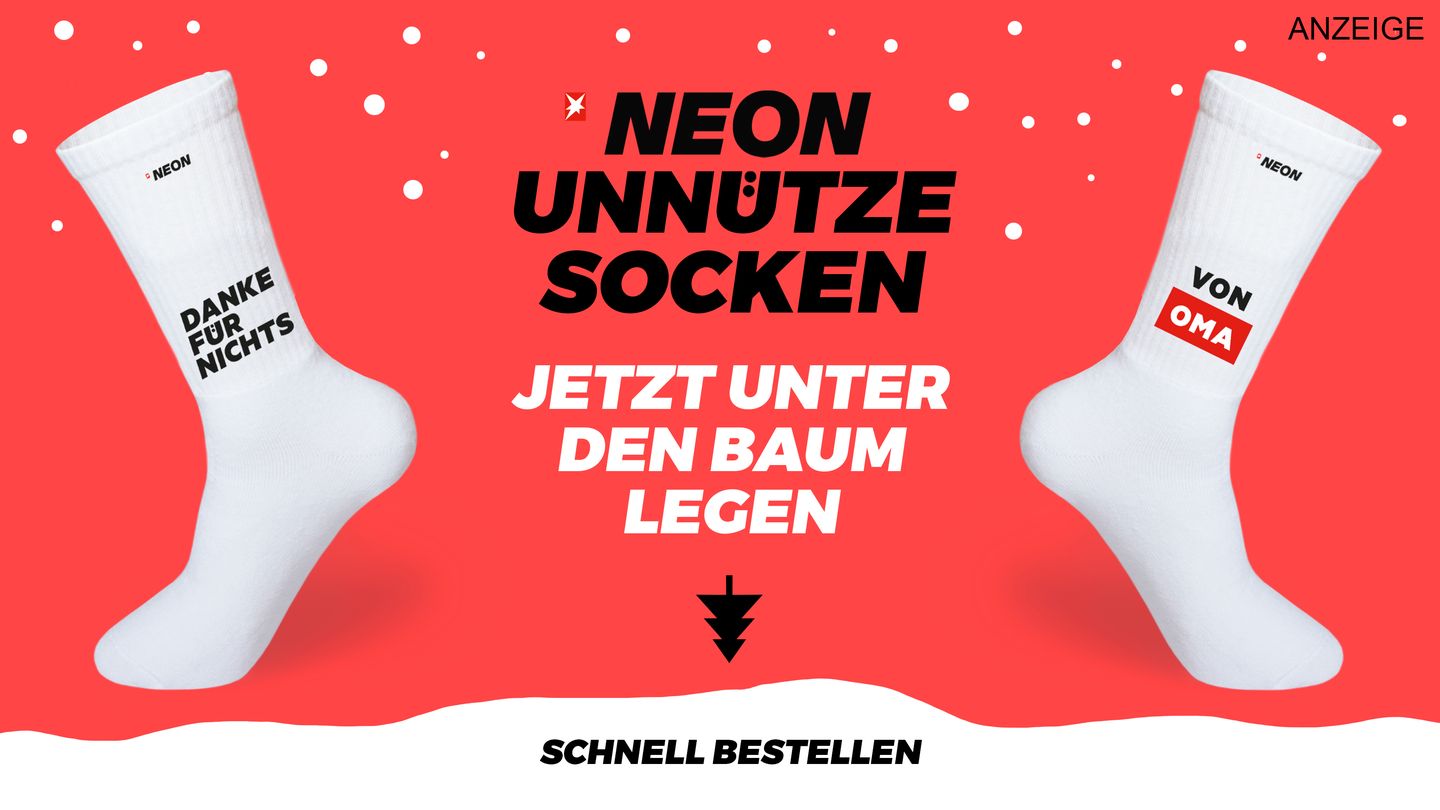 Weihnachtsgeschenk: NEON Unnütze Socken