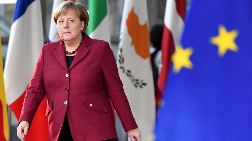 Bundeskanzlerin Angela Merkel während des EU-Gipfels