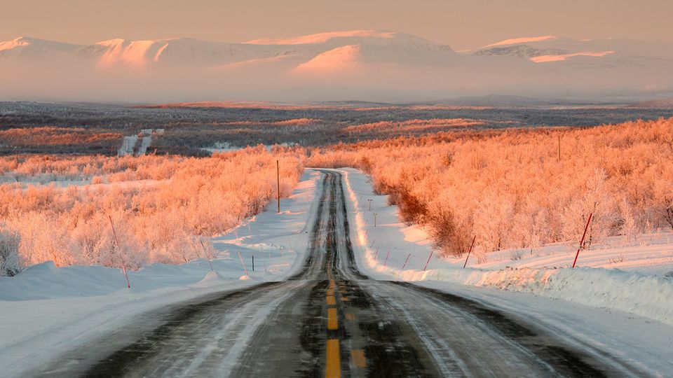 Auf der E6 im hohen Norden Norwegens bei Karasjok, dicht an der Grenze zu Finnland