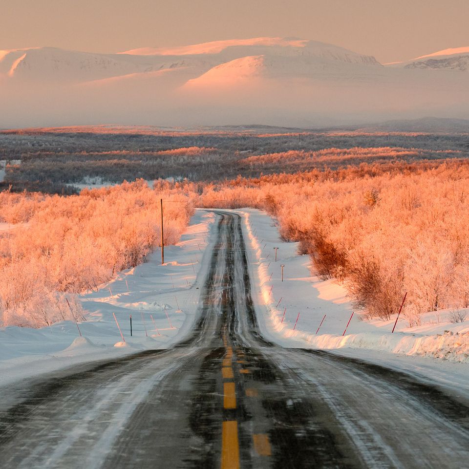 Auf der E6 im hohen Norden Norwegens bei Karasjok, dicht an der Grenze zu Finnland