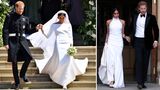 Hochzeit von Prinz Harry und Meghan Markle, Schloss Windsor  Es war DIE Hochzeit des Jahres: Am 19. Mai gaben sich Prinz Harry und Schauspielern Meghan Markle auf Schloss Windsor das Jawort. Die Amerikanerin überraschte mit der Wahl ihres Brautkleides: Markle trug eine vergleichsweise schlichte Robe des französischen Labels Givenchy. Dazu kombinierte sie einen Spitzenschleier und eine Tiara, eine Leihgabe der Queen. Für den Empfang am Abend wechselte die 37-Jährige erneut das Kleid und präsentierte eine schulterfreie Robe von Designerin Stella McCartney.