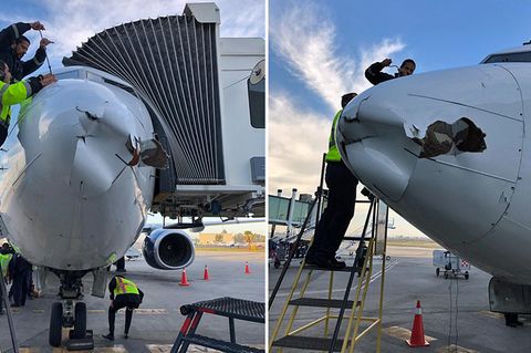 Die Boeing 737 der Airline Aeromexico nach der Landung in Tijuana
