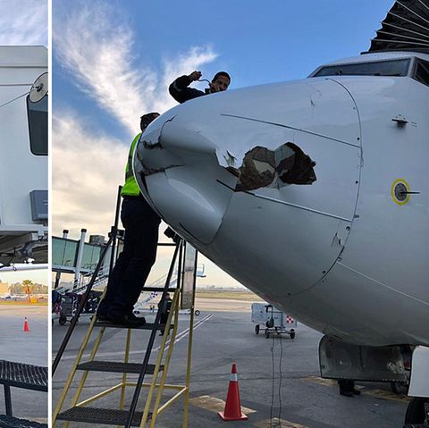 Die Boeing 737 der Airline Aeromexico nach der Landung in Tijuana