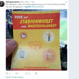 Bild des Tages  Eintracht-Fan und Twitter-Nutzer Adlergezwitscher hat eine echte Entdeckung auf der Tribüne der Frankfurter Commerzbank-Arena gemacht - einen Lieferservice für die Stadionwurst. Darauf muss man erst mal kommen. Doch die Eintracht ist offenbar nicht der erste Klub in Deutschland, der diesen "dekadenten" Service anbietet. Wer googelt, findet schnell heraus, dass man bei Preußen Münster und dem FC Ingolstadt den gleichen Service per Handy-App erhält. Darüber wird noch zu reden sein.