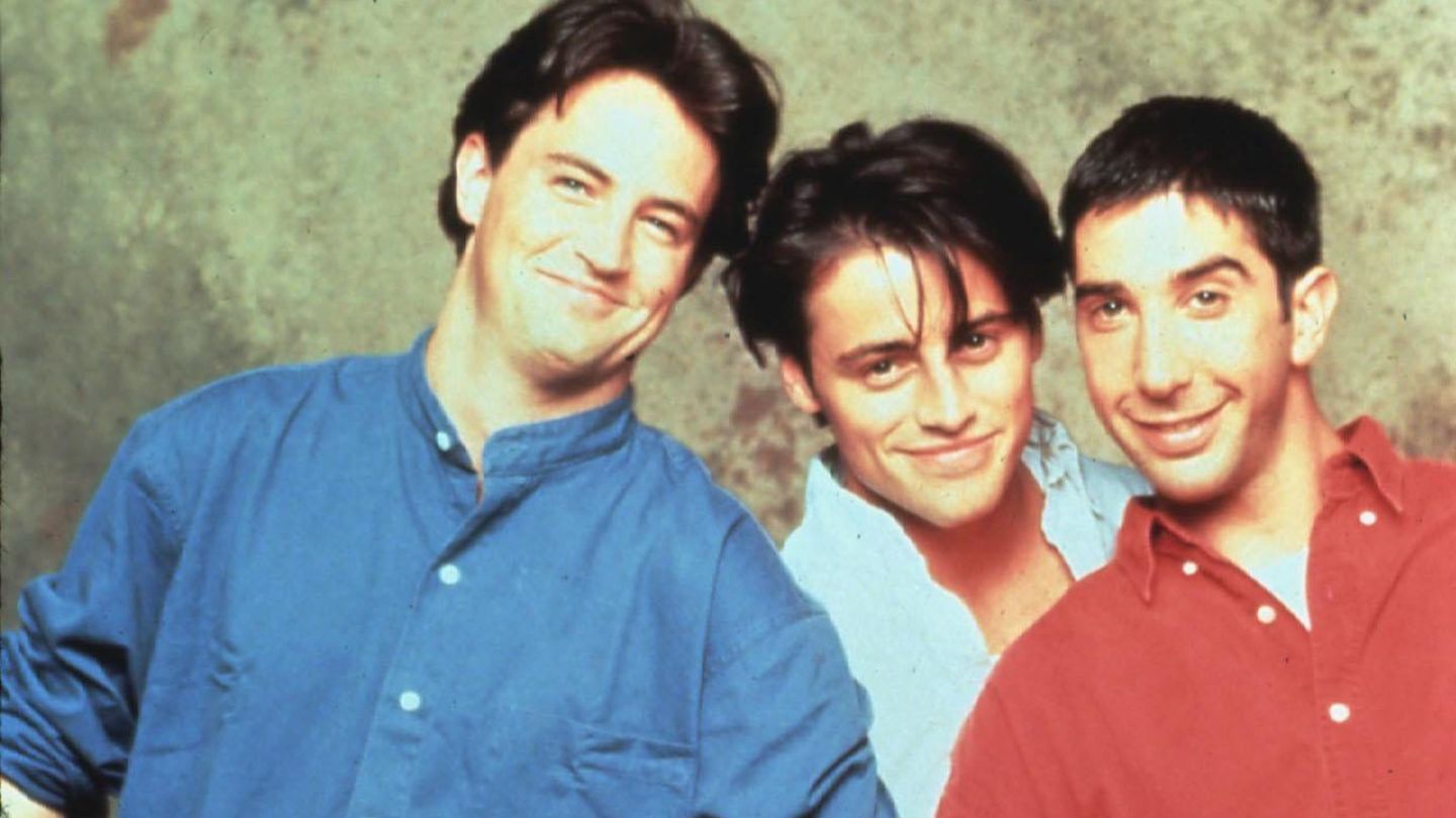 Die Herren aus "Friends": Chandler, Joey und Ross zu Beginn der Serie