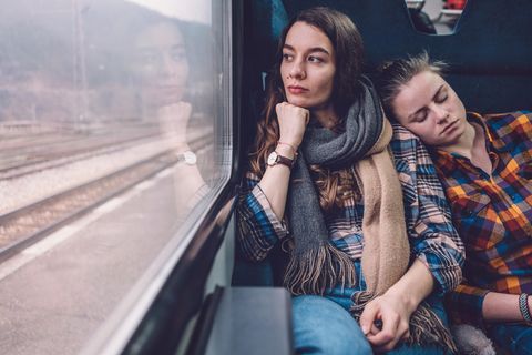 Zwei Frauen im Zug