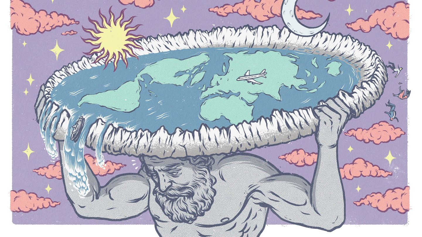 So oder so ähnlich stellen sich Flat Earther die Welt vor: eine Scheibe, darum ein streng bewachter Eisring. Kein Spaß!