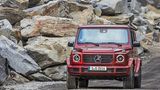 Mercedes G 350d - die LED-Lichter vorne wirken etwas zu lieblich
