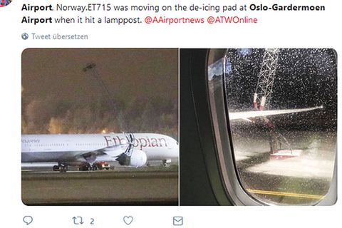 Die Boeing 787 von Ethiopian Airlines in Oslo