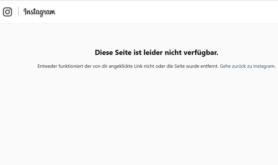 Thomas Seitels Instagram-Account ist nicht mehr zugänglich Instagram zeigt Nachricht auf Thomas Seitels Account: "Diese Seite ist nicht verfügbar"