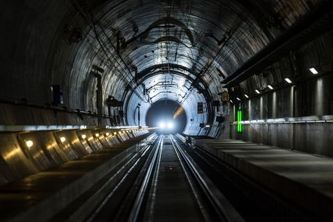 Blick in den Gotthard-Basistunnel