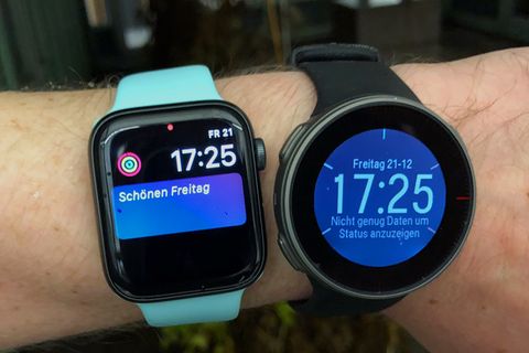 Apple Watch 4 und Polar Vantage V am Handgelenk