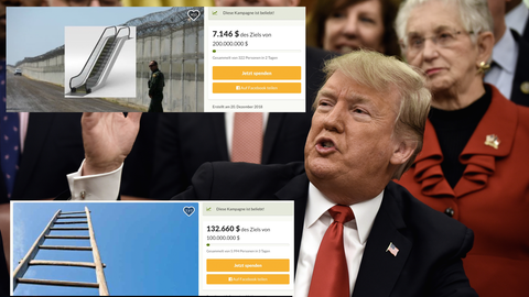 Donald Trump, seine Mauer und ein kurioser Spendenkampagnen-Wettkampf im Netz