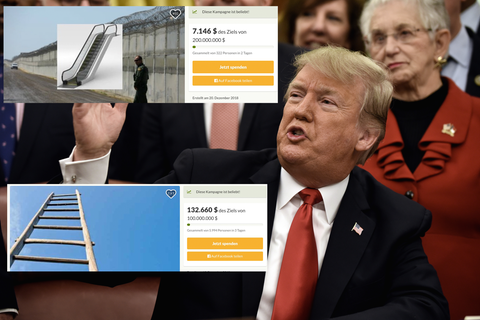 Donald Trump, seine Mauer und ein kurioser Spendenkampagnen-Wettkampf im Netz