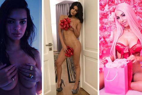Nackte Haut und Kitsch – die Weihnachtsgrüße der Stars