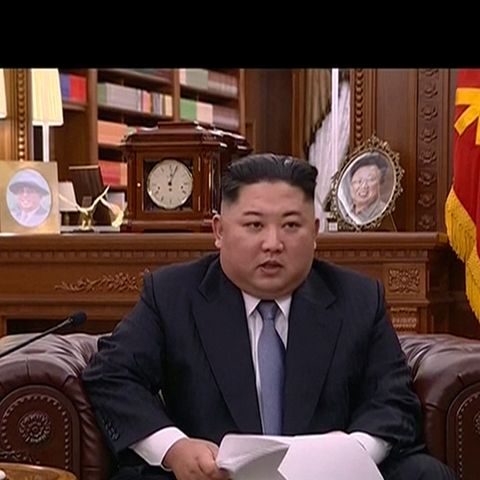 Nordkoreas Machthaber Kim Jong Un bei seiner Neujahrsansprache