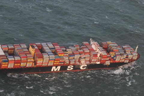 Das Frachterschiff "MSC Zoe" verlor fast 300 Container in der Nordsee