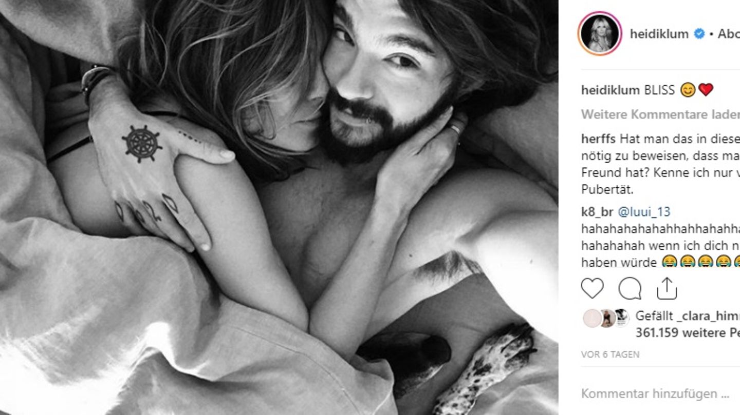 Heidi Klum und Tom Kaulitz kuscheln gemeinsam im Bett