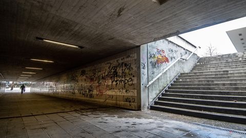 Eine Straßenunterführung im bayerischen Amberg