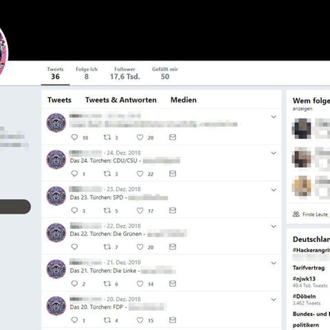 Der Twitter-Account, auf dem die Datensätze verlinkt wurden