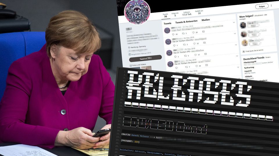 Auch Daten von Bundeskanzlerin Angela Merkel sind auffindbar, deren Echtheit bestätigte die Bundesregierung bislang nicht