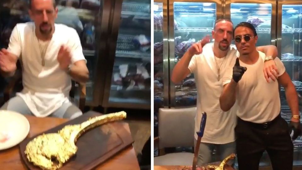 Besonderes Essen: Franck Ribéry verdrückt ein Gold-Steak im Wert von 1200 Euro