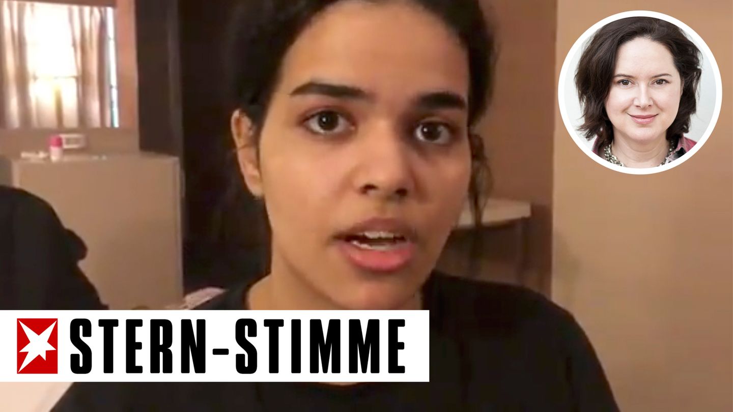 Rahaf Mohammed al-Kunun in einem Hotelzimmer am internationalen Flughafen in Bangkok