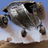 Beeindrucken sind die Geländeeigenschaften. Das Vehikel kann eine Wand bis zu fünf Meter Höhe hochklettern und einen Spalt von bis zu 4,6 Metern überwinden.