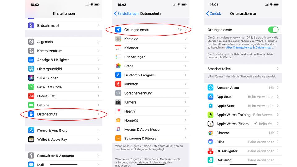 Smartphone-Sicherheit: In den Einstellungen sieht man genau, welche App Zugriff auf das GPS hat. In den Einstellungen sieht man genau, welche App Zugriff auf das GPS hat.
