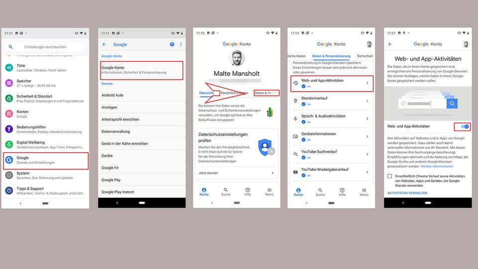 Sicherheit: Android-Smartphones: So löschen Sie Ihre Datensammlung bei Google Sicherheit: Android-Smartphones: So löschen Sie Ihre Datensammlung bei Google