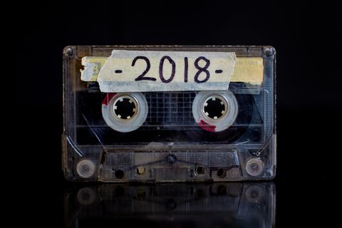 Kassette mit 2018 Sticker
