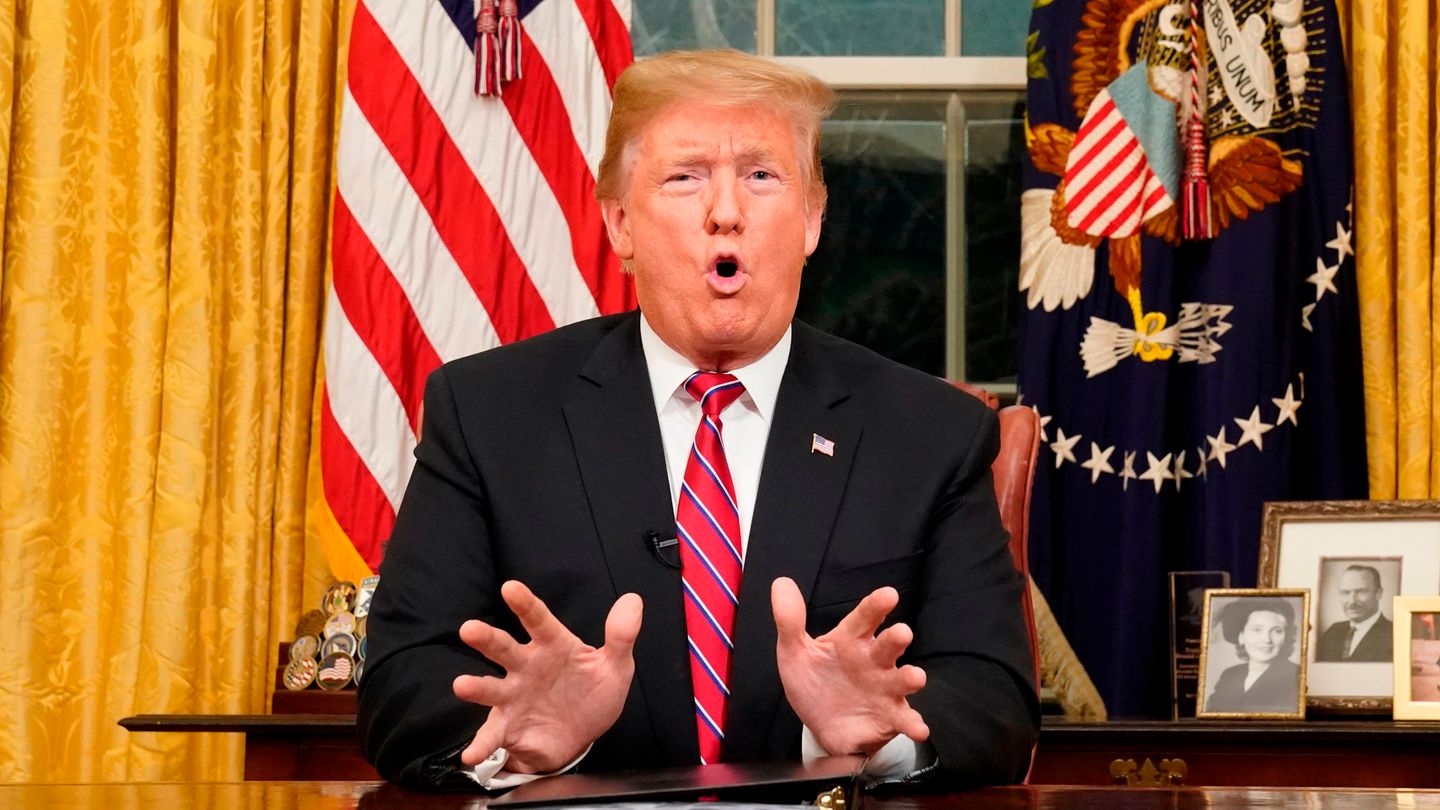 US-Präsident Donald Trump bei seiner TV-Ansprache an die Nation